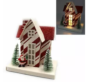 Декор новорічний будиночок LED 3D фігура "Новий рік" 13х12,5х8,5см, 1шт/етик.