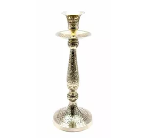 Подсвечник бронзовый "Серебро" (24,5х9,5х9,5 см)(Candle Stand 10" Nkl)