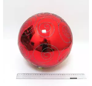 Набір ялинкових кульок "Big red з візерунком" 25см