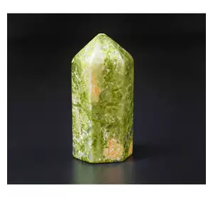 Кристал "Обеліск" шестигранний Зелена яшма