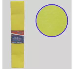 Креп-папір 110%, жовтий 50*200см, засн.50г/м2, заг. 105г/м2