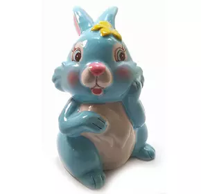 Керамічна скарбничка "Кролик" блакитна (12,5х8х8 см)