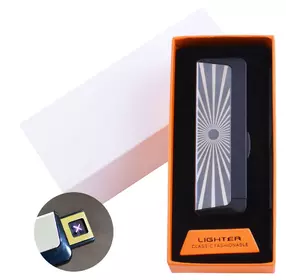 Електроімпульсна запальничка в подарунковій упаковці Абстракція (Подвійна блискавка, USB) №HL-61-2