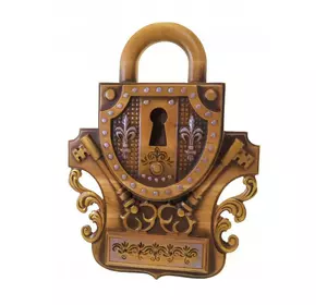 Панно "Замок з ключами" ключниця, дерев'яне,різне, ручне розпис (30×22×2.2 см) масив дерева
