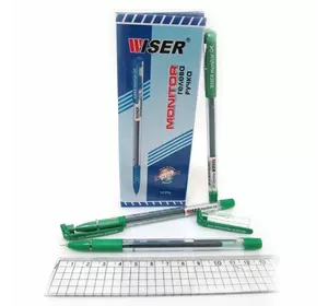Ручка гелева Wiser "Monitor" 0,6 мм з грипом зелена