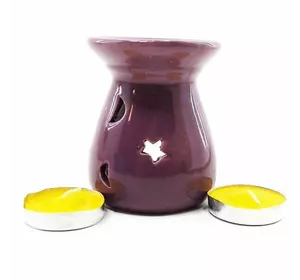Аромалампа керамічна ,подарунковий набір пурпурова (12,5х8х7см)