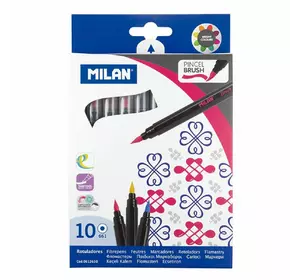 Набір фломастерів пензлик ТМ "MILAN" 10кол. 0,5-4mm
