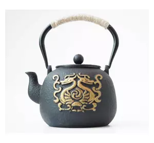 Чайник чавунний Тецубін із ситом "Два дракона" 1200 мл. 17*15*22 см. 1908