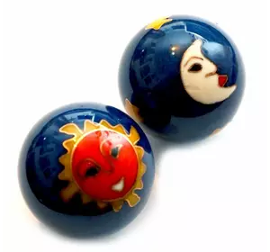 Масажні кульки Баодинга в емалі Сонце + Місяць