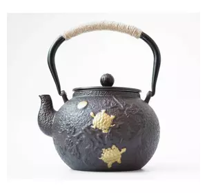 Чайник чавунний Тецубін із ситом "Черепахи Журавлі" 1200 мл. 16,5*15,5*21,5см. 1700