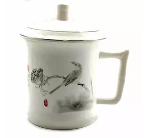 Чашка керамическая "Птица с бабочкой" (14х12х9 см)