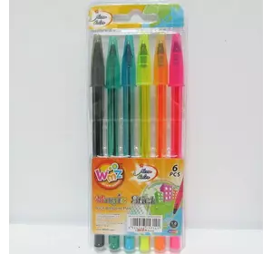 Набір кулькових ручок Beifa - 1мм, 6 кольорів