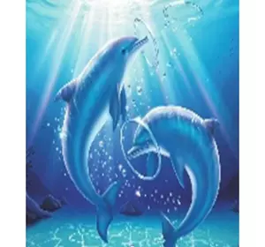 Алмазна мозаїка за номерами 40*50 "Дельфіни" карт уп. (полотно на рамі)