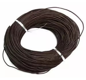 Шнурок кожаный круглый коричневый без застёжки 10 метров