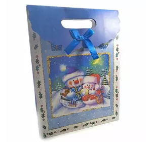 Пакет подарунковий картонний "Новорічний" (24х32х10,5см)