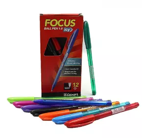 Ручка кулькова "Luxor" "Focus Icy" Тонир корпус 1мм сін.