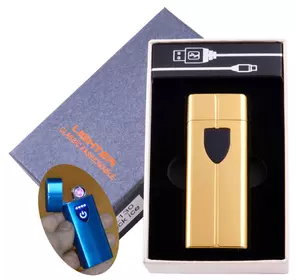 Електроімпульсна запальничка в подарунковій коробці LIGHTER (USB) №HL-130 Gold