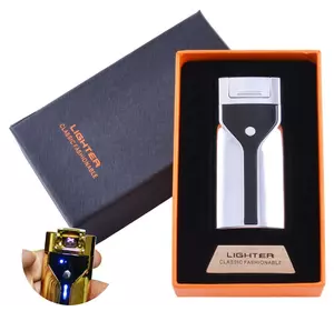 Запальничка в подарунковій коробці Lighter (Подвійна блискавка) №HL-50 Silver