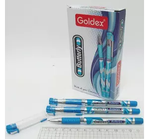 Ручка масляна Goldex Butterfly #1271 Індія Blue 0,7 мм з грипом