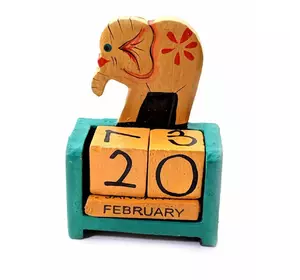 Календар настільний "Слон" дерево (10х7,5х4 см)