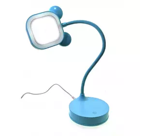 Дзеркало настільне з LED підсвічуванням на акумуляторі блакитне (28х10х10 см)
