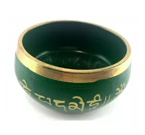 Чаша співоча бронзова "Будда" зелена (10.1х 9.2х 4.9 см)