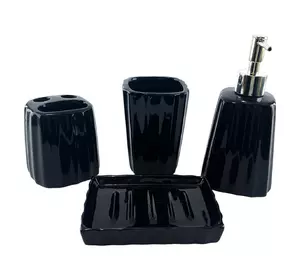 Набір для ванної керамічний чорний (29х20,5х10 см)