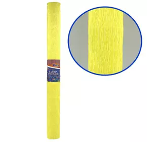 Креп-папір 150%, світло-жовтий 50 * 200см, 1pc/OPP, осн.95г/м2, общ.238г/м2