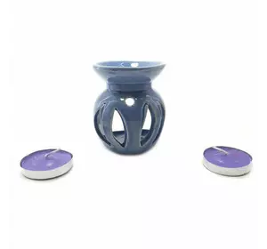 Аромалампа керамічна ,подарунковий набір пурпурова (12х8х7см)