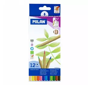 Набір кольорових олівців шестикутних ТМ "MILAN" 12 шт., D3,5mm 1 шт./етик