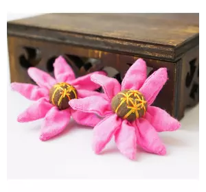 Сережки ганчірні Квітка світло-рожевий