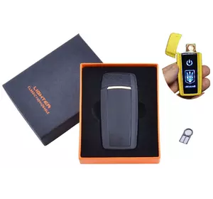 USB запальничка в подарунковій упаковці Україна (Спіраль розжарювання) №HL-56 Black