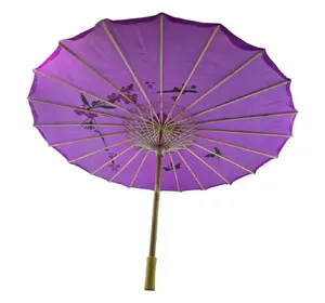 Парасолька з бамбука і шовку фіолетова (55х 82 см)