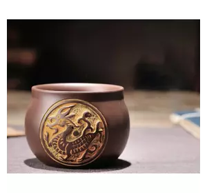 Чашка Suzaku Дракон і Фенікс коричнева 80 мл. 6,5*6,5*4,8см.