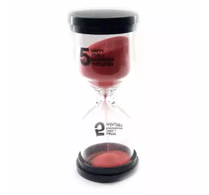 Часы песочные 5 мин красный песок (11х4,5х4,5 см)