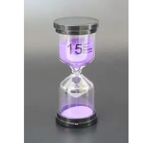 Песочные часы "Круг" стекло + пластик 15 минут Сиреневый песок