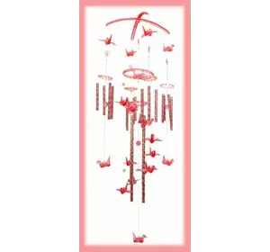 Музика вітру "Пластик" 20 трубочок на хрестовині Калибри Рожеві