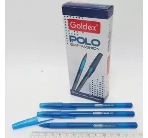 Ручка масляна Goldex "Polo grip Fashion # 422 Індія 1,0 мм грип синя