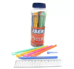 Ручка масляна Wiser "PRIDE" 0,6 мм банку/30шт, корпус mix, синя