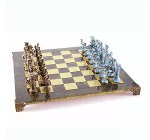 S11BBRO шахи "Manopoulos", "Греко-римські", латунь, у дерев'яному футлярі, коричневі, 44х44см 7,4 кг