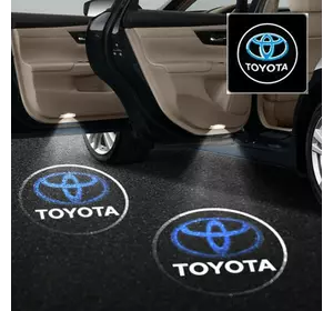 Лазерна дверна підсвітка/проєкція у двері автомобіля Toyota 002 white-blue, Білий