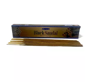 Black Sandal premium incence sticks (Чорний Сандал)(Satya) пилкові пахощі 15 гр.