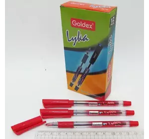 Ручка масляна Goldex LYKA #1262 Індія Red 0,7 мм з грипом