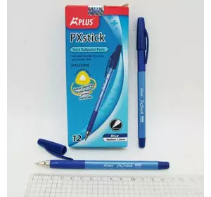 Кулькова ручка Beifa 1,0мм, синя, грип, трьохгр.корп., 12шт/етик.