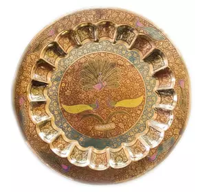 Тарілка бронзова настінна (48 см)(Wall Plate Jaipuri Mix 20")
