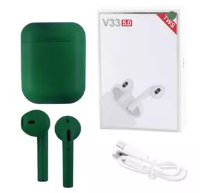 Бездротові навушники V33 5.0 з кейсом, green