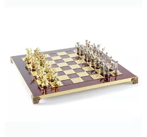 S5RED шахи "Manopoulos", "Геркулес", латунь, у дерев. футл., червоні, 36х36см, 4,8 кг
