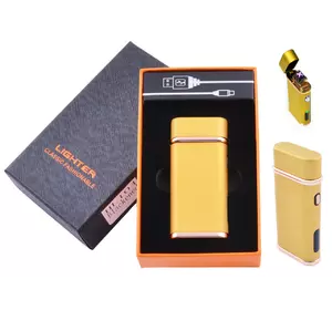 Електроімпульсна запальничка в подарунковій коробці Lighter №HL-104 Gold