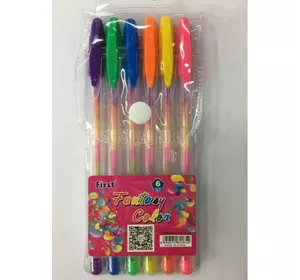 Набір ручок гель багатобарвних "Веселка" PVC 6 шт. 1шт/етик