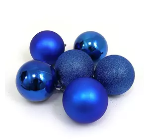 Набір ялинкових кульок "BLUE" 6см, OPP, 6шт, 1шт/етик.